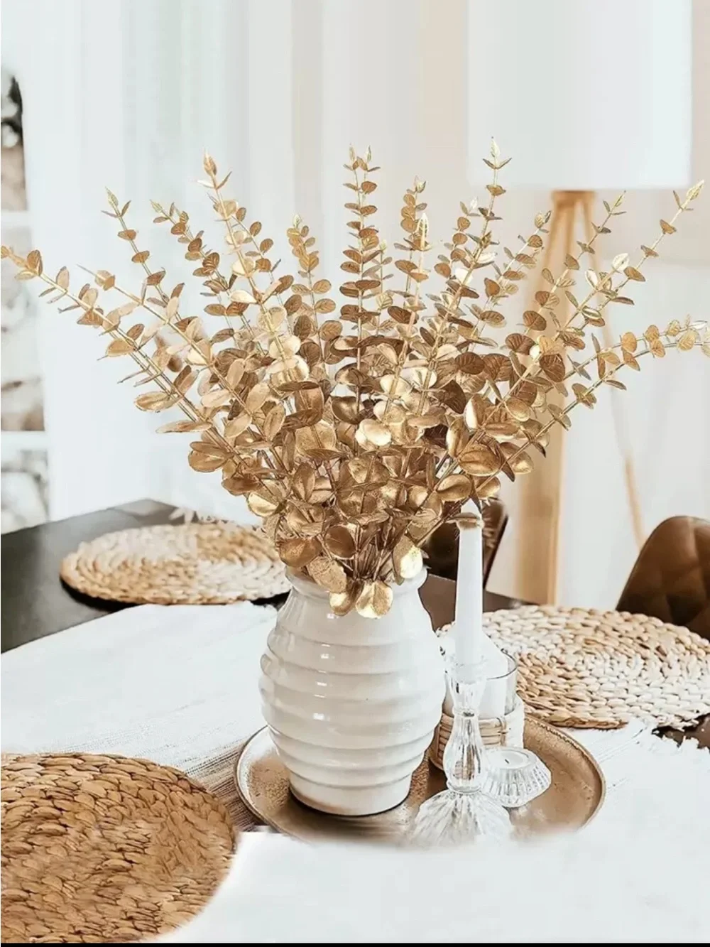 Gold Eucalyptus Faux Floral- 10 stem set NEW 🏷️